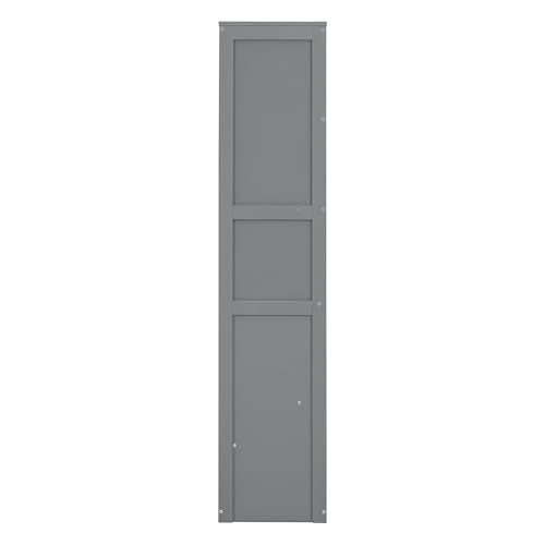 Queen Size White Wood Murphy Bed with Shelves X6139