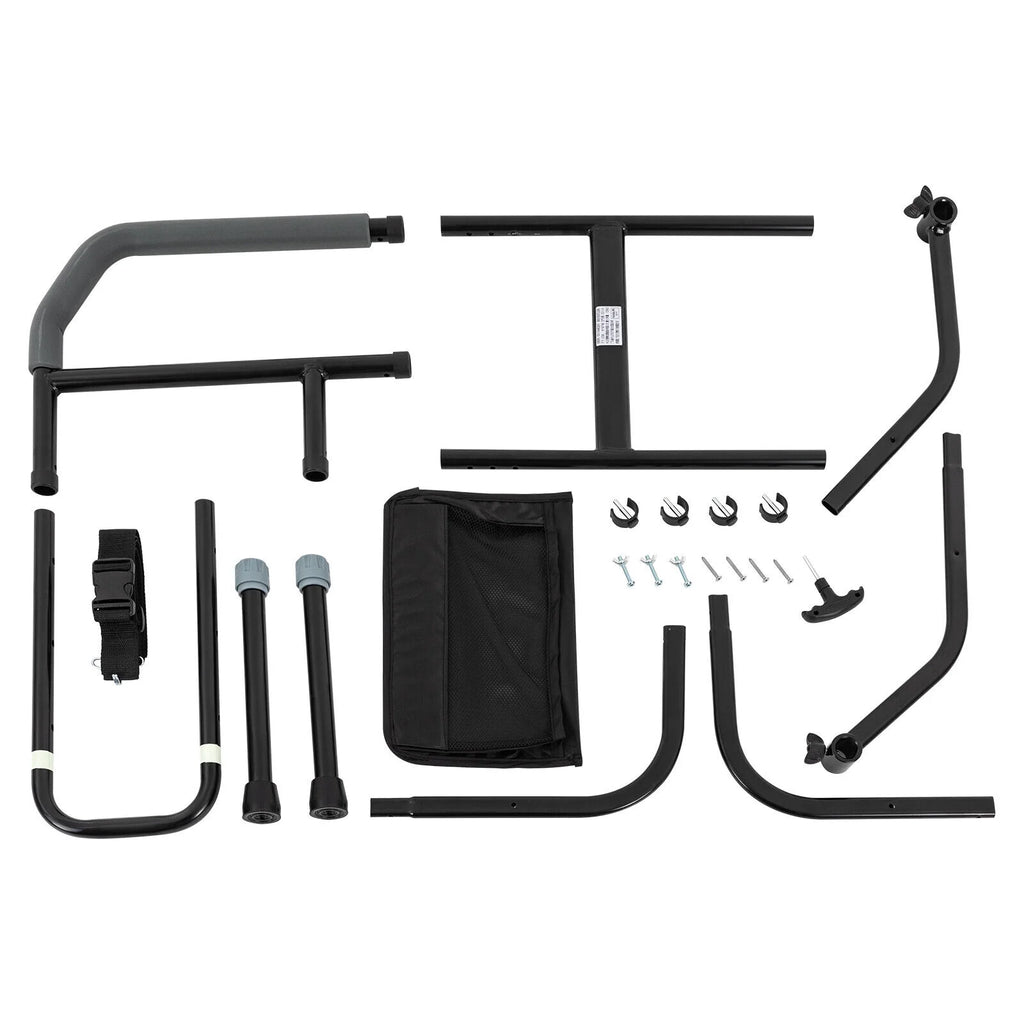 Black Adjustable Bed Side Rail with Storage Pocket D51185