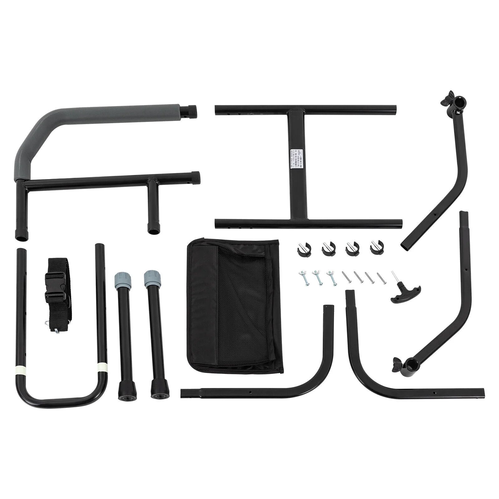 Black Adjustable Bed Side Rail with Storage Pocket D51185