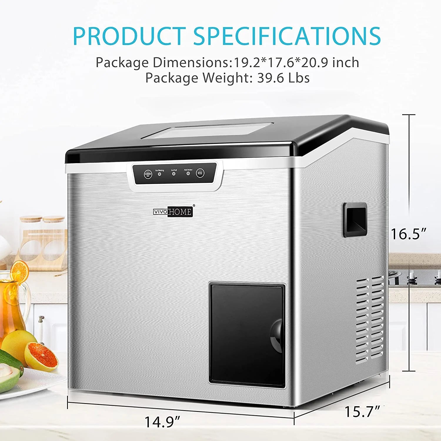 2 in 1 Countertop Ice Maker & Ice Shaver Machine, 33lbs/Day C72017