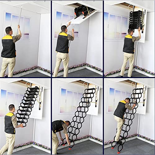 White 13 Steps Retractable Attic Ladder Q37906
