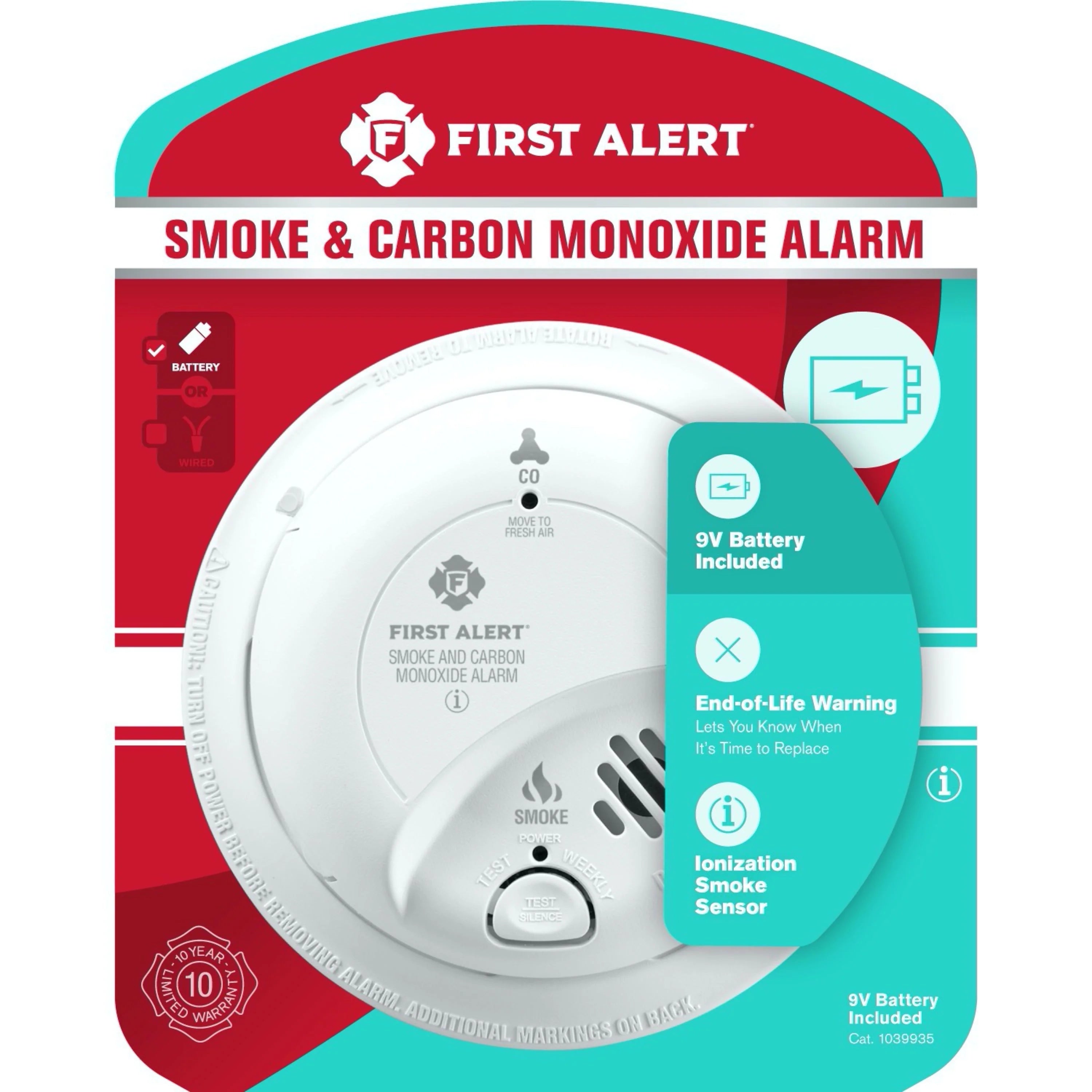 Smoke and Carbon Monoxide Detector with 9V Battery P984010