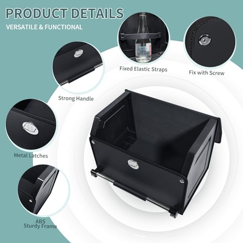 Car Organizer Trunk, Durable Collapsible Leather Trunk Organizer with Lid and Sturdy Handle, Auto Cargo Storage Compartments (11.4 x 27 x 12.2, Black) Z8227