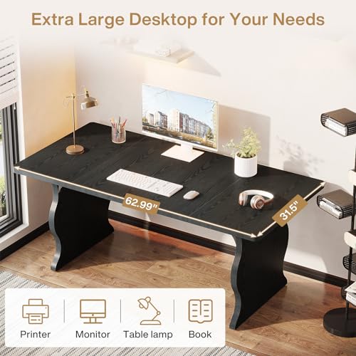 Black 63" Executive Desk N74182