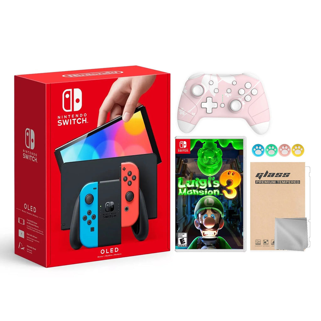 Nintendo Switch OLED Model Neon Red & Blue Joy Con 64GB Console O78649