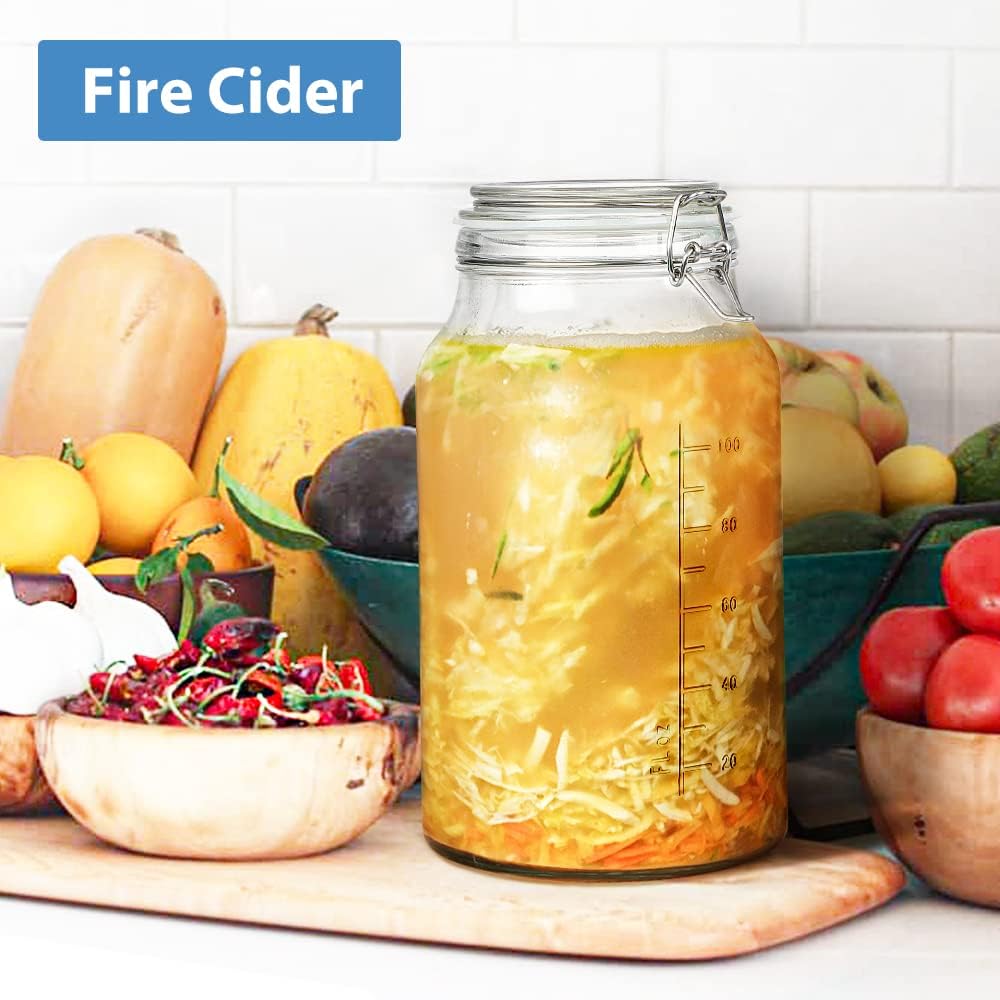 2 Pack 1 Gallon Glass Storage Jars with Airtight Lids T734765