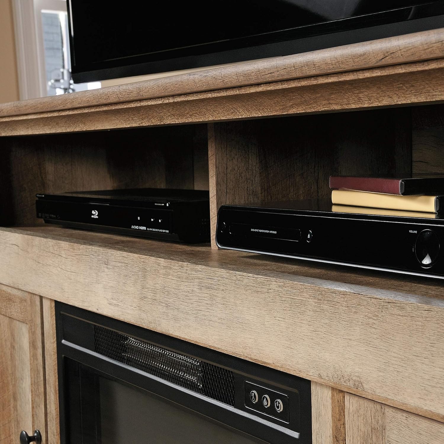 Media Fireplace for TVs up to 60", Lintel Oak finish U370423