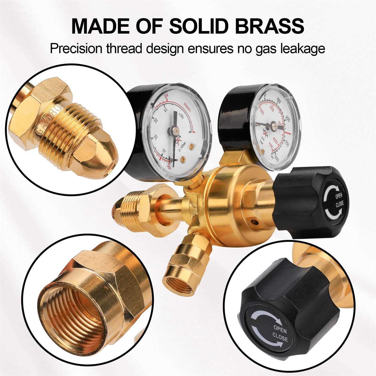 Argon CO2 Regulator Gauge Welding Gas Regulator with 6.6Ft Gas Hose N227