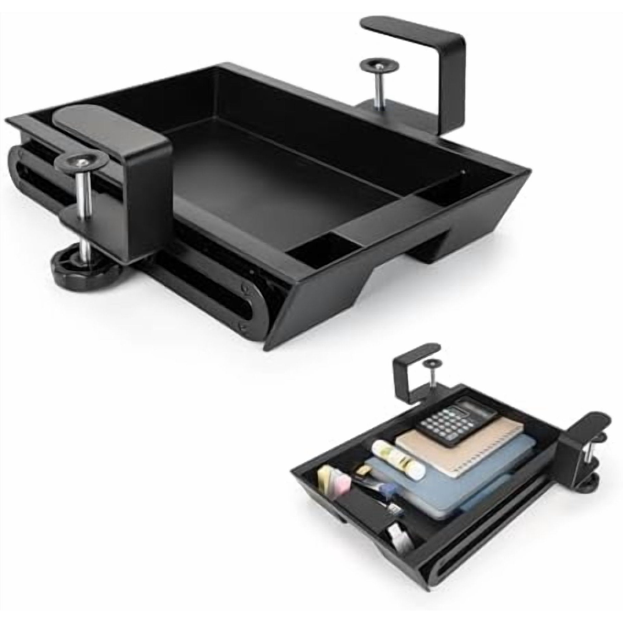 Black Slide-Out Storage Drawer with C-Clamp Mount Y9847