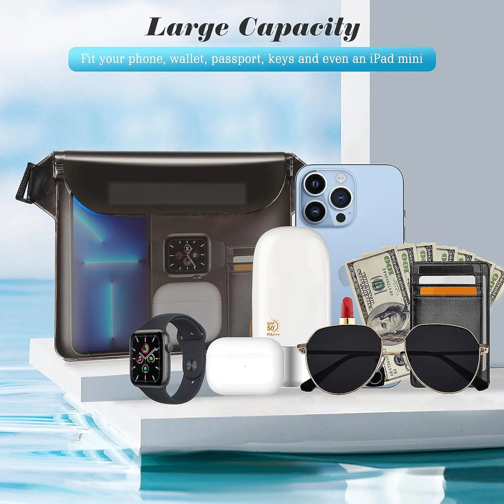 Black+White 2Pack Waterproof Pouch with Waist Strap J2188