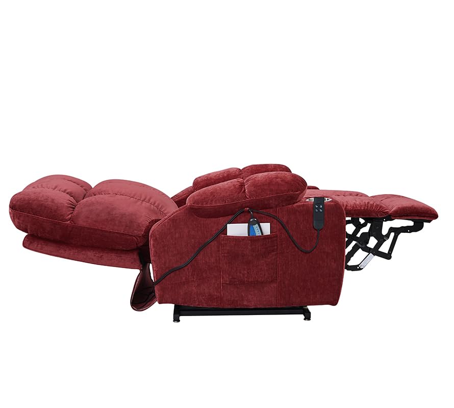 Large Power Lift Recliner Chair with Heat and Massage, Dark Brown M3057