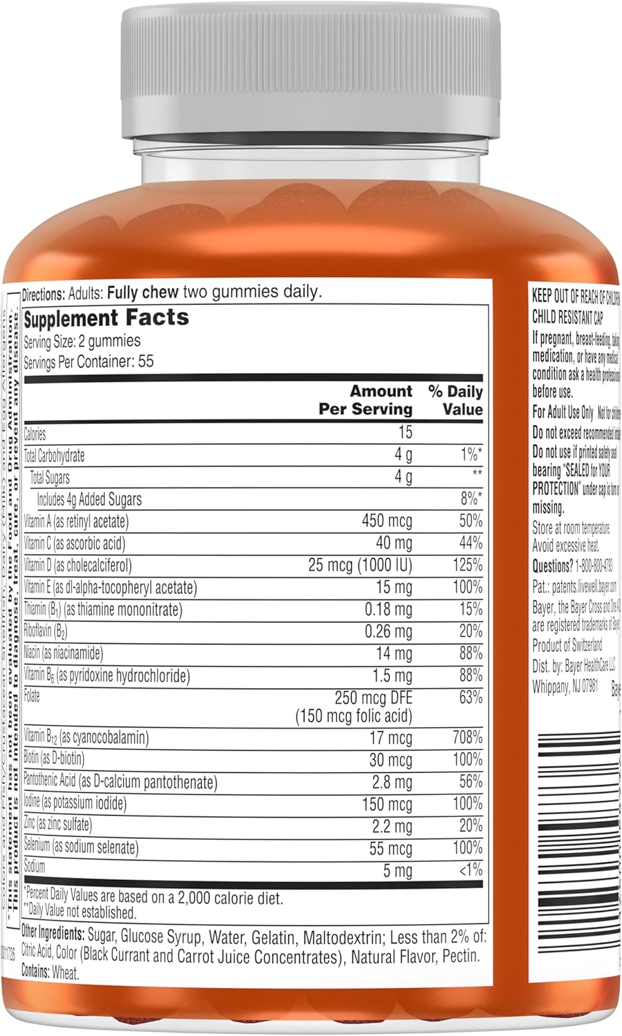 Women's 50+ Advanced Multivitamin Gummies, 110 Count S475146
