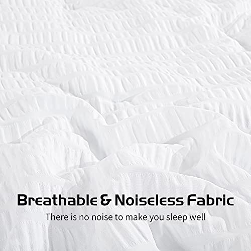 Oversized King White Seersucker Comforter 3 Piece Set A818730