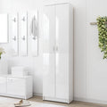 High Gloss White Engineered Wood Wardrobe E33145