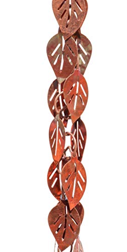 3 Feet Length Copper Cascading Leaves Rain Chain W57568