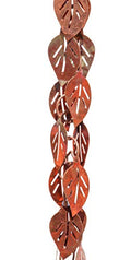 3 Feet Length Copper Cascading Leaves Rain Chain W57568