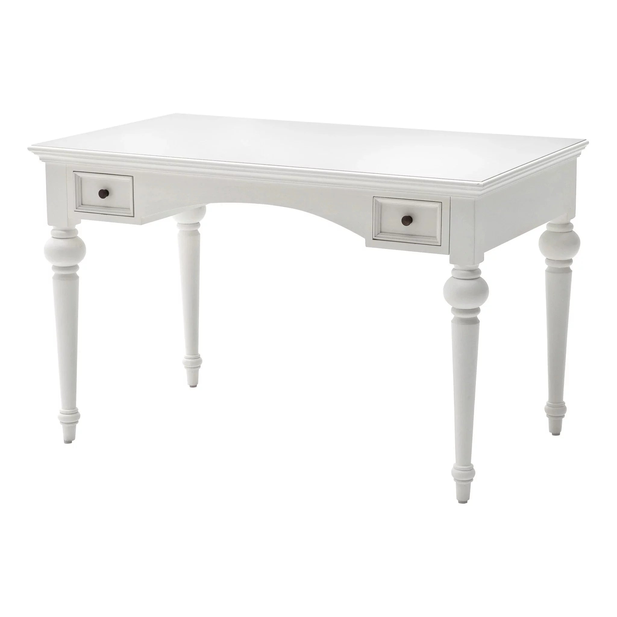 Antiqued White Writing Desk with Hutch B9366