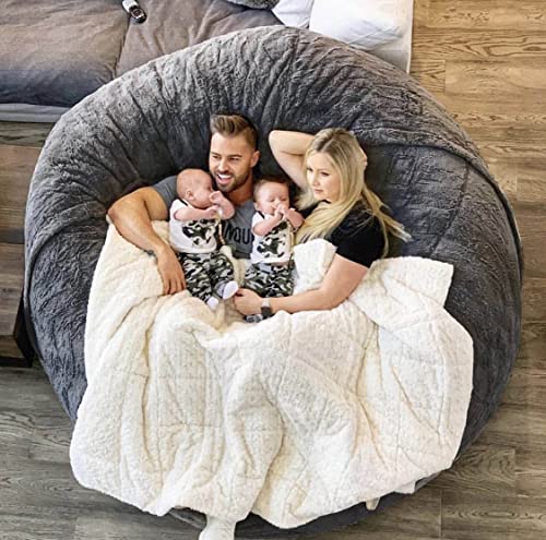 Large Round Soft Fluffy Bean Bag Cover S264