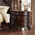 Rich Brown Cherry Finish Solid Wood 3-Drawer Nightstand B9918