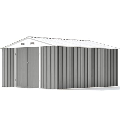 Brown Metal Outdoor Storage Shed V79319