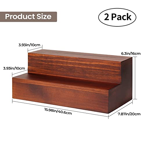 2 Pack 16 Inch 2 Tier Real Wood Bar Shelves N581