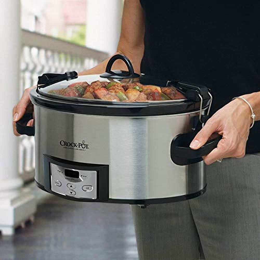 6 Qt Programmable Slow Cooker, Silver N252305