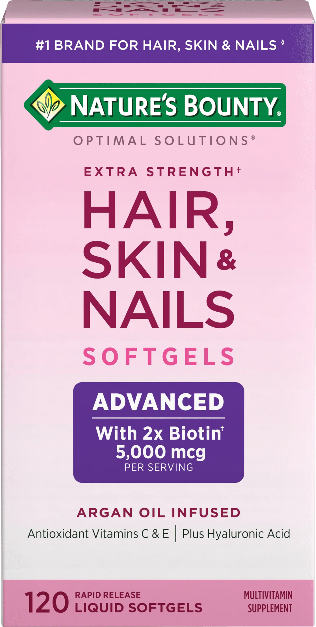 Advanced Hair, Skin and Nail Biotin & Vitamins A, C, & E Softgels, 120 Ct R469689