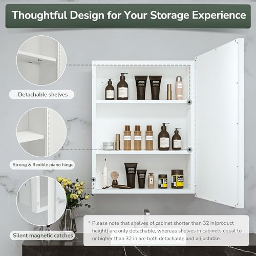 Silver 16x24 1 Door Recessed Medicine Cabinet with Mirror L657