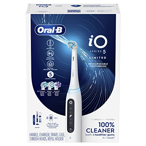 White Rechargeable Electric Toothbrush with 3 Brush Heads and Travel Case T118