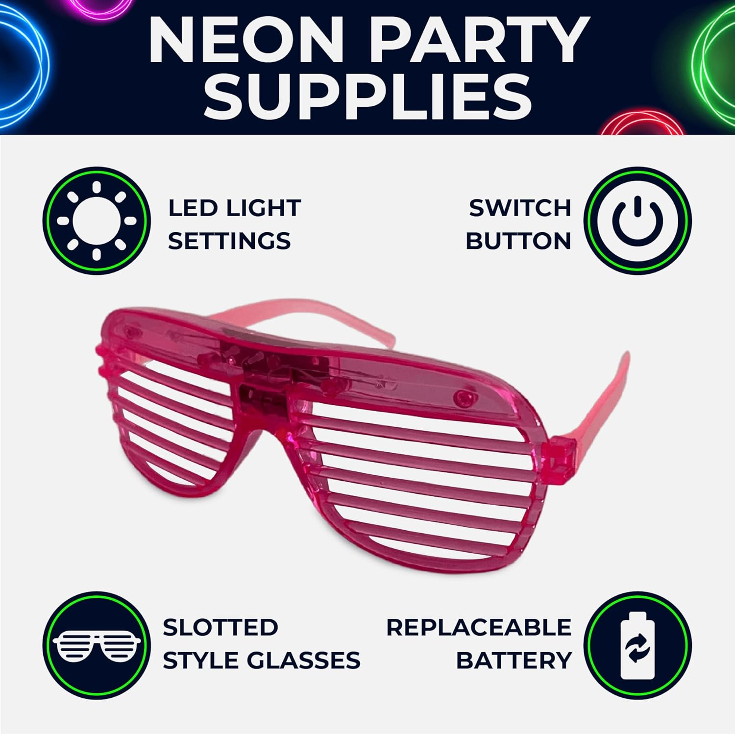 25 Pieces Glow in the Dark LED Glasses V300400