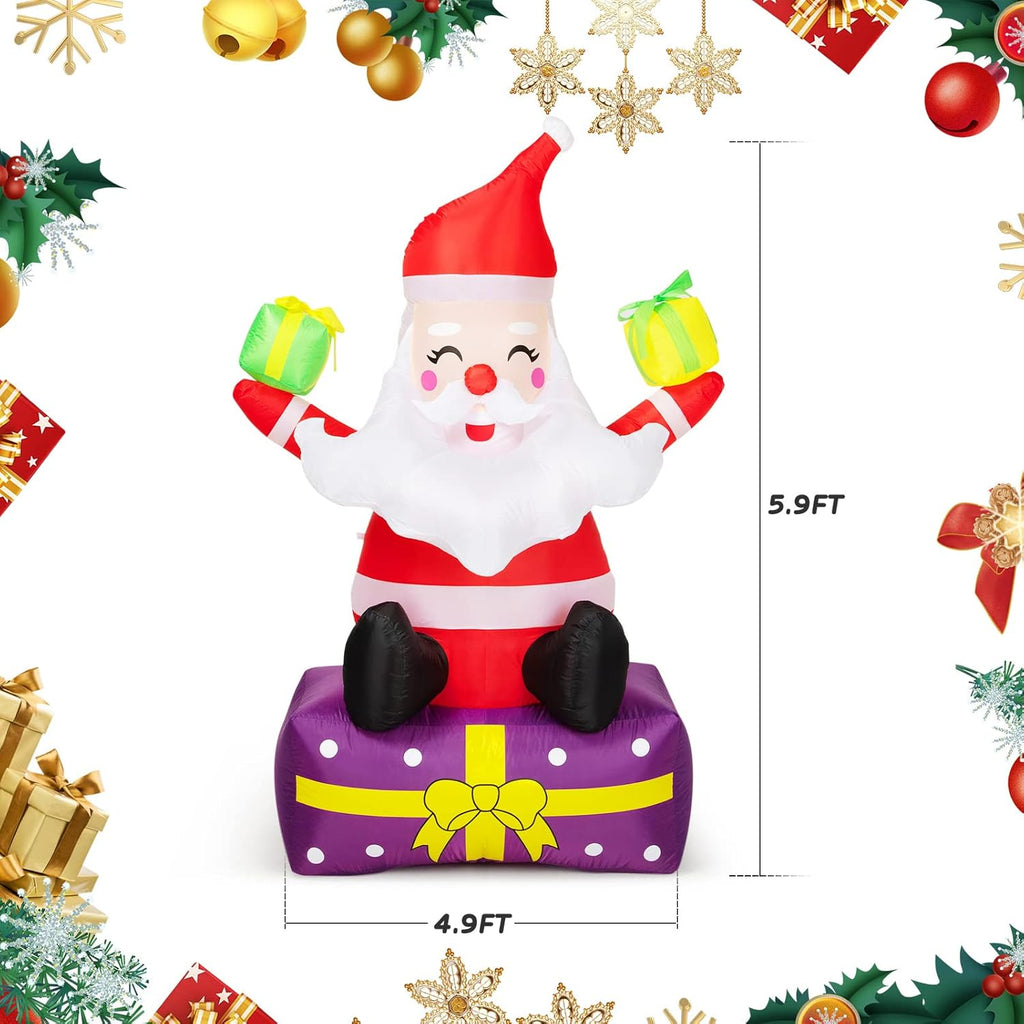 6 Ft Inflatable Santa Claus with Gift Boxes S420