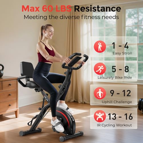 5 IN 1 Folding Exercise Bike with 6.6 LBS Flywheel Z485635