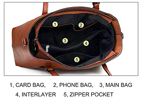 Brown Leather Top Handle Satchel Tote Bag O96868