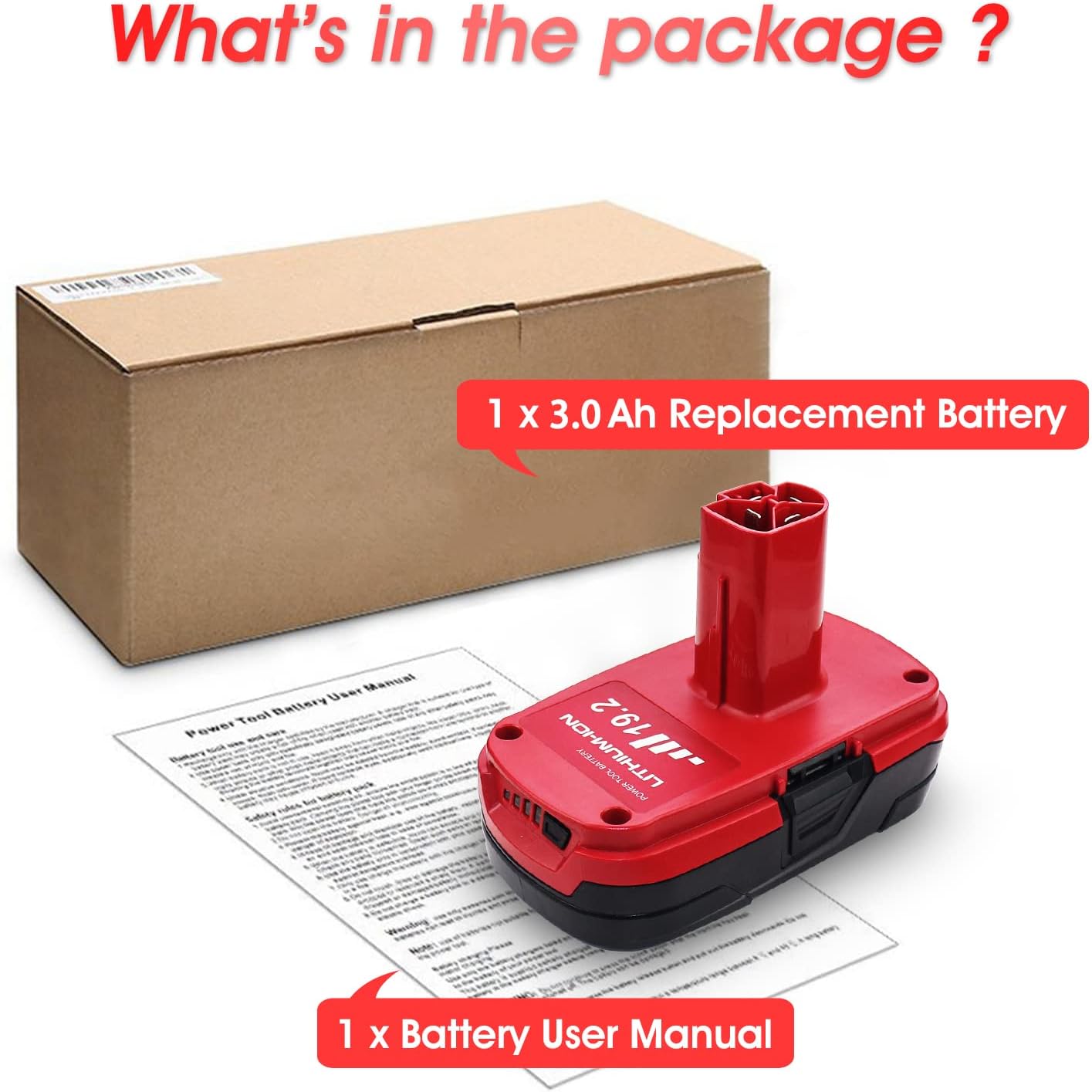 19.2V 3000mAh Lithium Ion Battery W851359