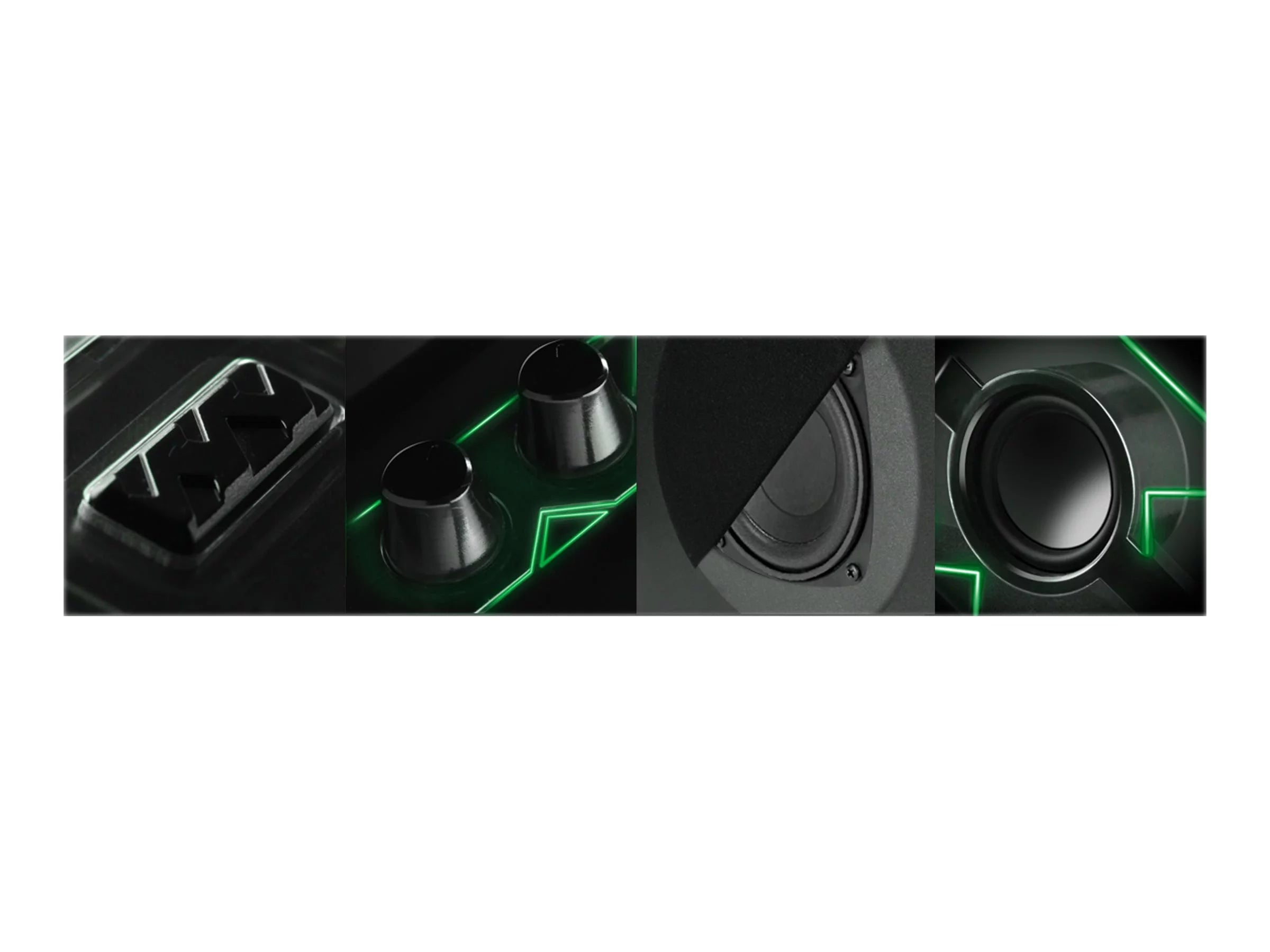 Computer Speakers with Green LED Glow Lights N3642