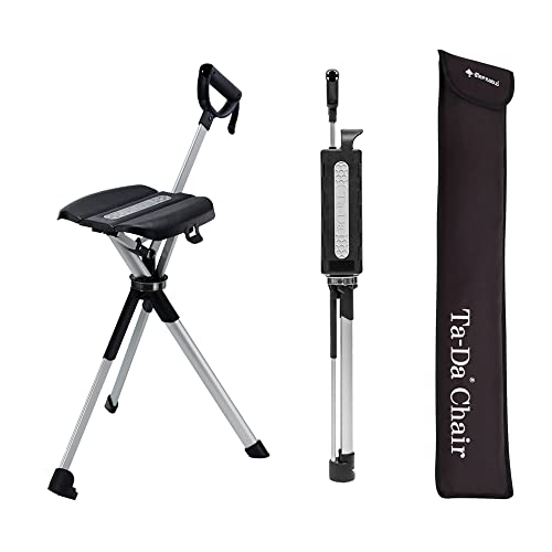 Portable Walking Stick Cane with Seat Foldable Chair Lightweight Aluminum V625571