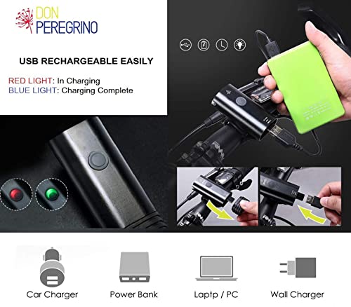Rechargeable Bike Light Set Aluminum Alloy Front and Back Lights T339434