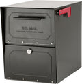 Graphite Bronze Stainless Steel Locking Post Mount Parcel Mailbox L291