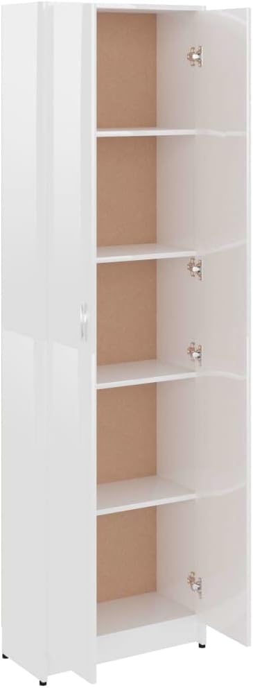 High Gloss White Engineered Wood Wardrobe E33145