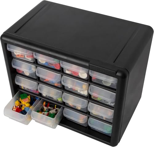 24-Drawer Plastic Storage Cabinet Black R4349
