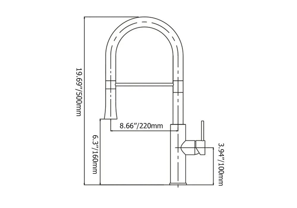 White & Chrome Single Handle Solid Brass Kitchen Faucet K876245