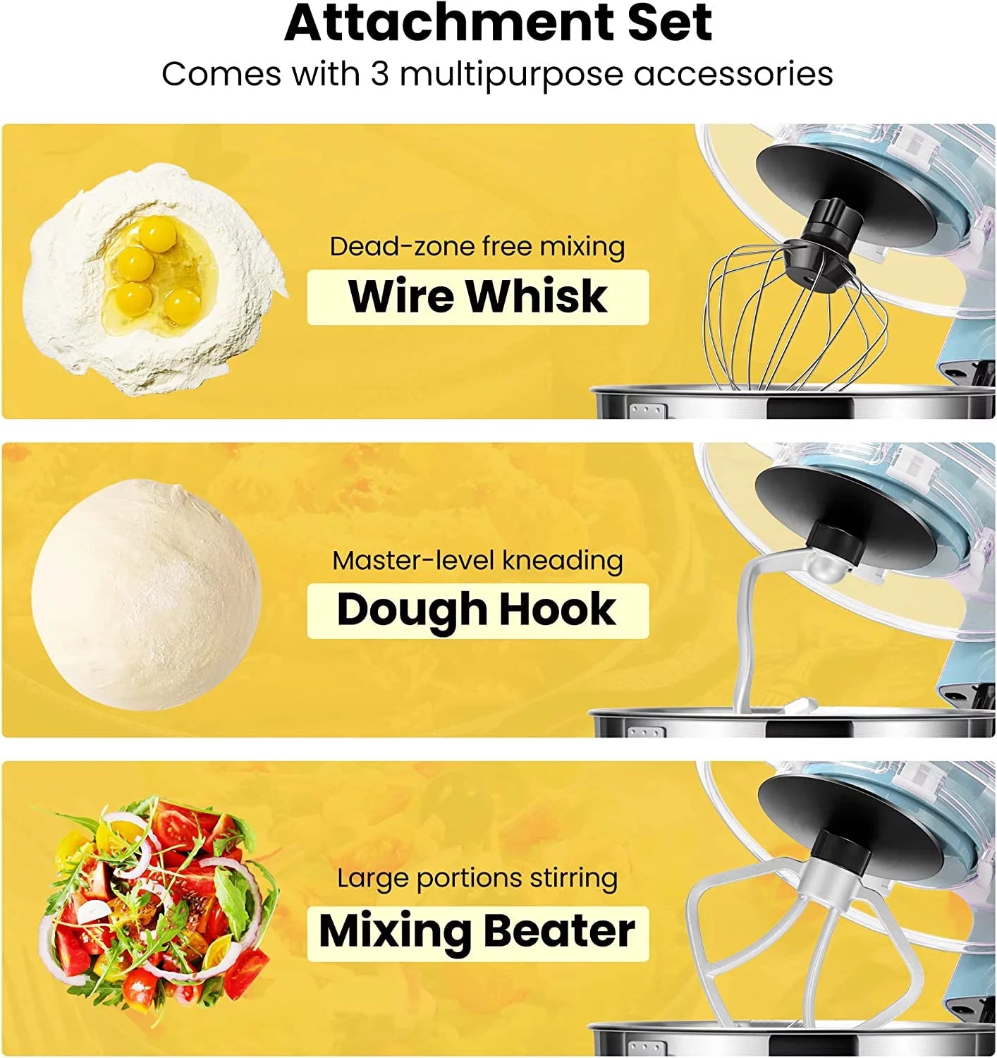 660W 10 Speed 6 Quart Tilt-Head Electric Stand Mixer with Beater, Dough Hook, Wire Whip and Egg Separator, Blue Y48329