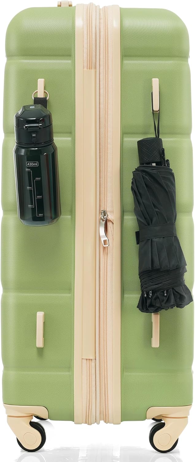 Set of 3 ABS Hard Shell Luggage with Spinner Wheels, Light Green U209388