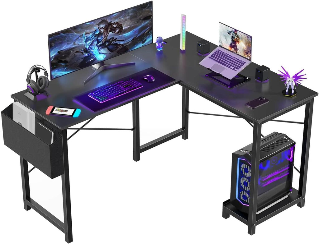 49 Inch L Shaped Computer Desk with Storage Shelves X383
