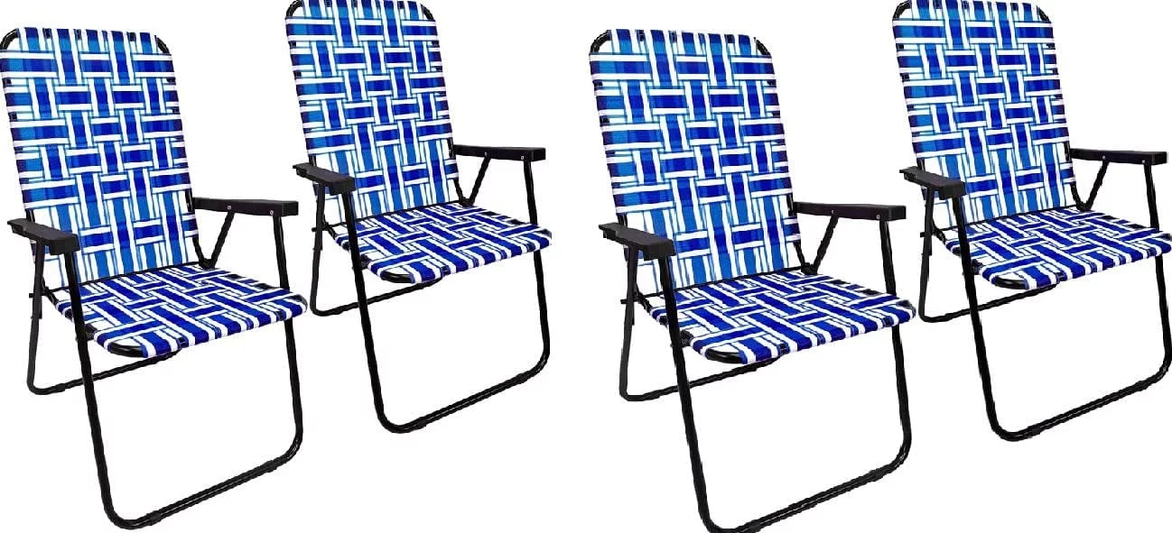 Blue 4 Pack Outdoor Webbed Chair M5736