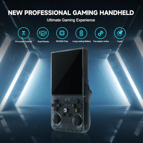 Retro Handheld Game Console 128G Built-in 18000+ Classic Games 4.0-in IPS Screen Black Y409568