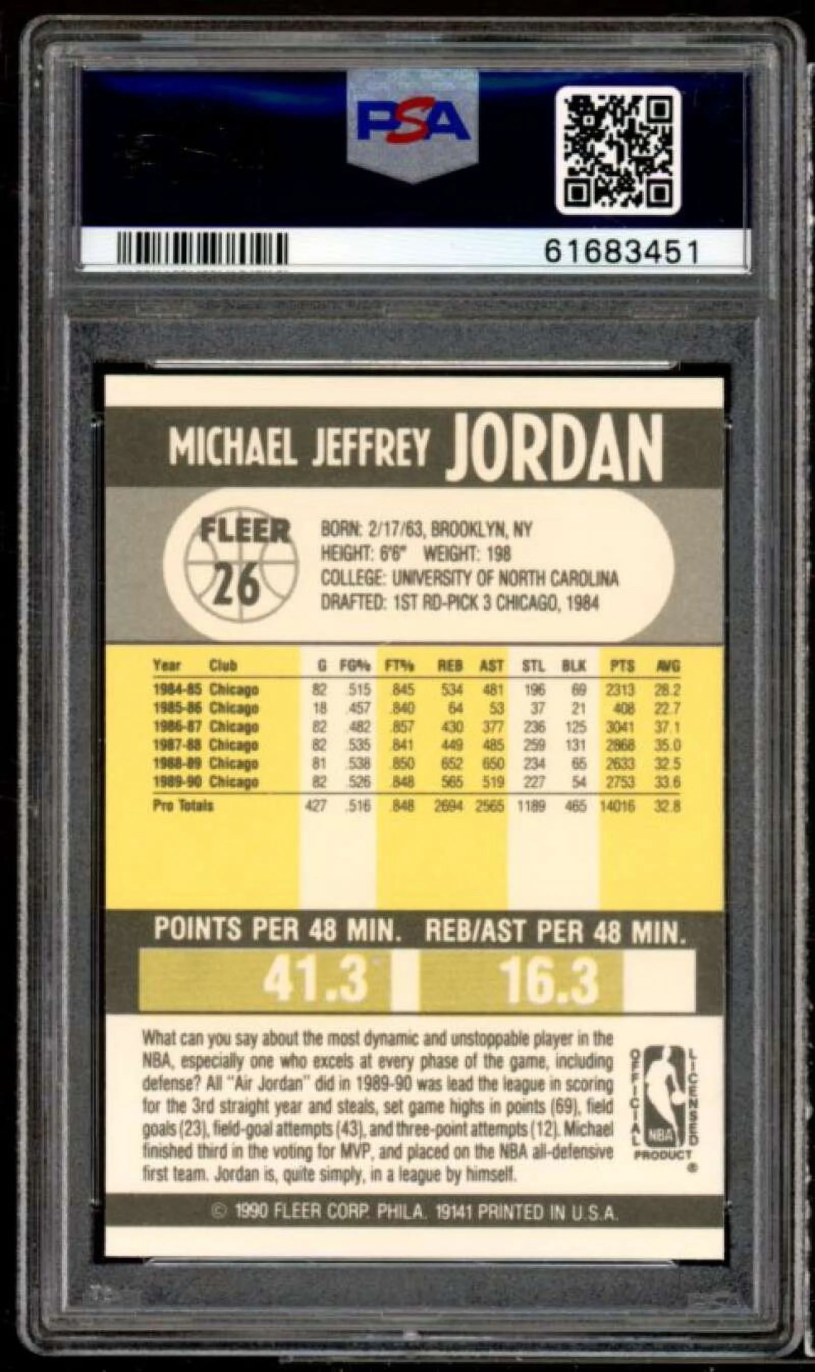 1990-91 Fleer #26 PSA 9 Card D938099
