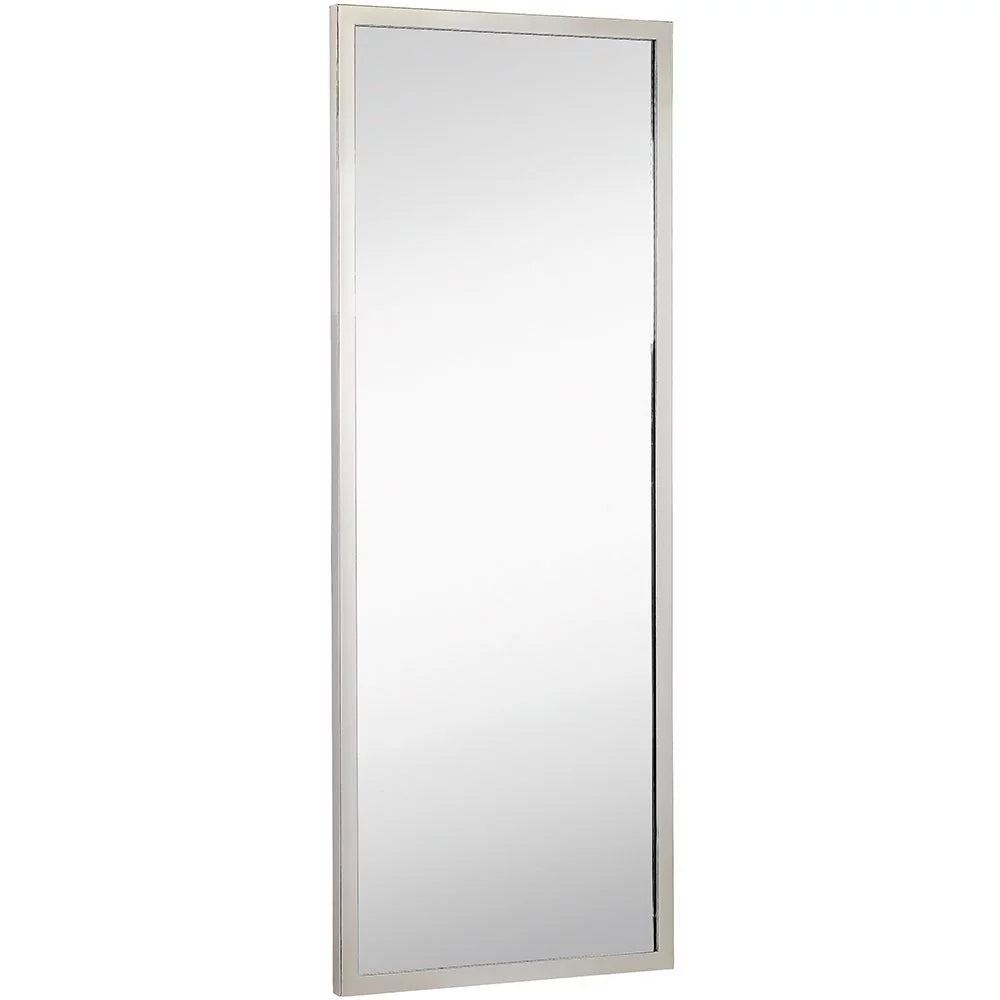 Polished Stainless Metal Silver Rectangle Full Length Wall Mirror (18" x 48") D75991
