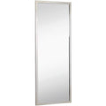 Polished Stainless Metal Silver Rectangle Full Length Wall Mirror (18" x 48") D75991