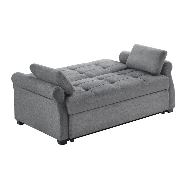 Queen Rolled Arm Tufted Back Convertible Sleeper Sofa I806741